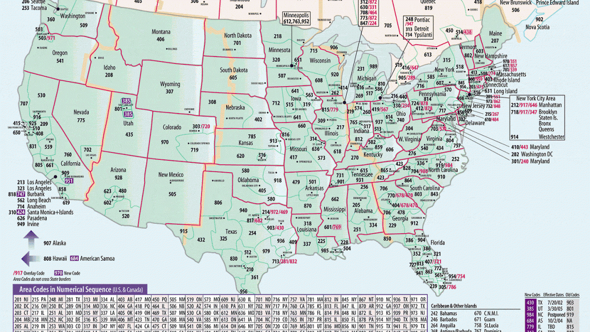 252 Area Code Map